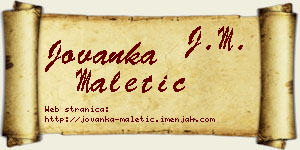Jovanka Maletić vizit kartica